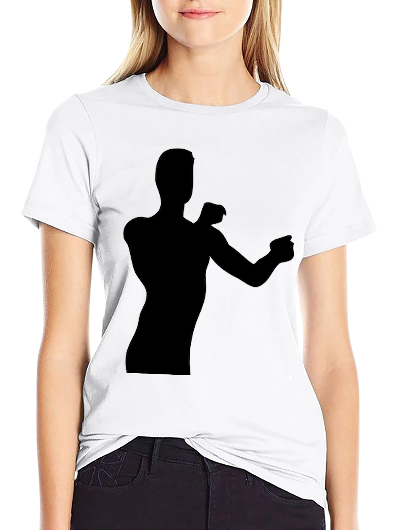 Silhouette Graphic Tee - Black Cotton Casual Shirt
