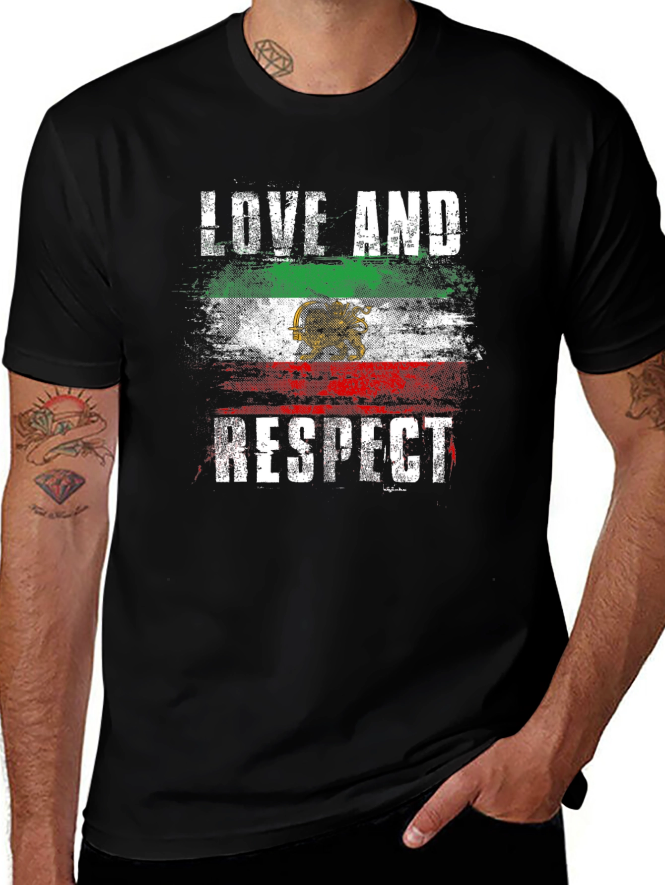 Love and Respect Iran Flag T-Shirt