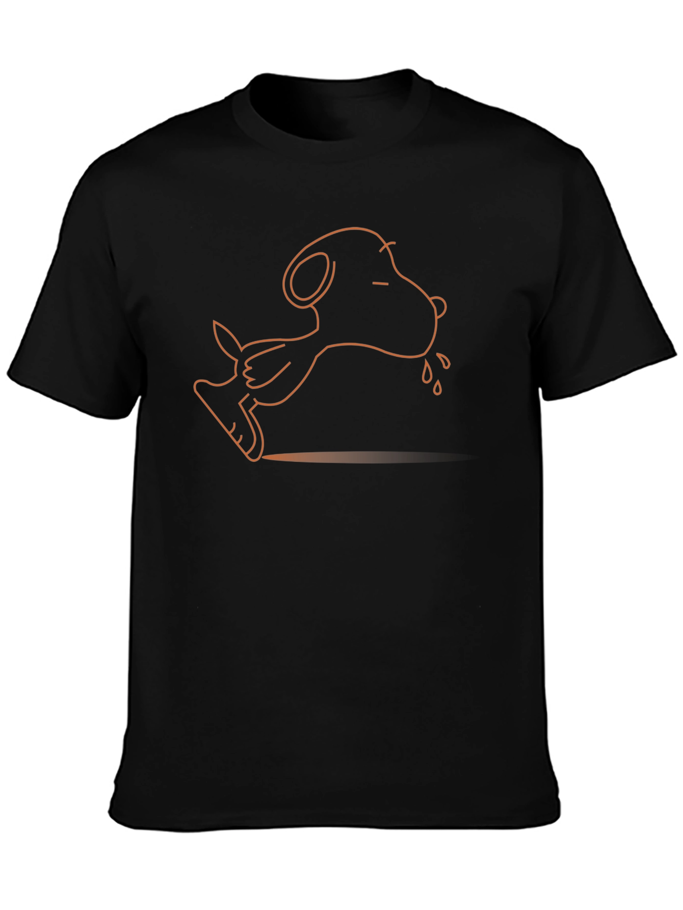 Snoopy Jogging Outline Graphic Black Tee