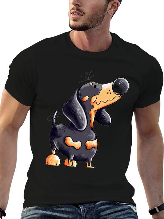 Cartoon Dachshund T-Shirt | Unique Dog Lover Tee