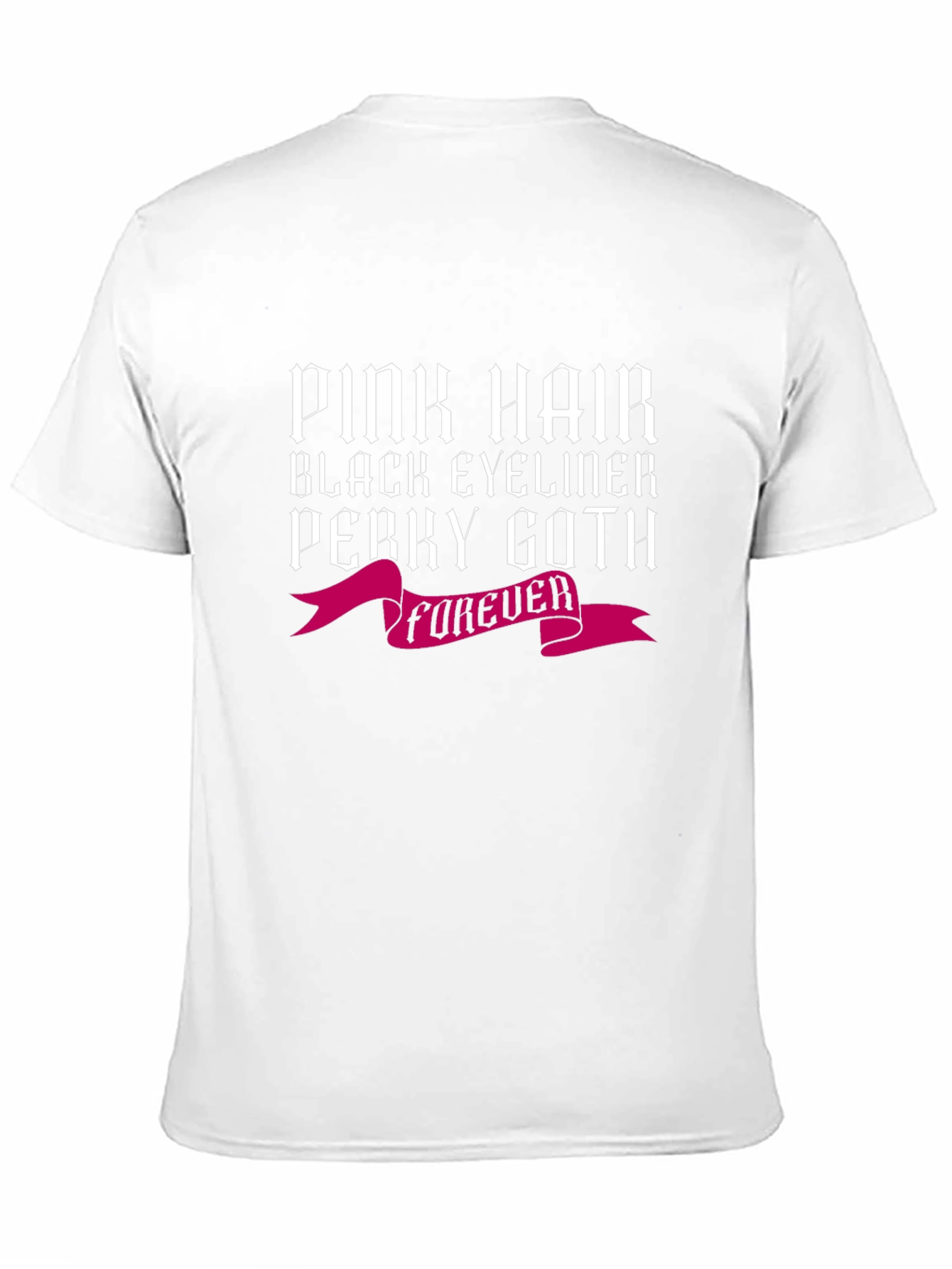 Pink Hair Perky Goth Black Tee