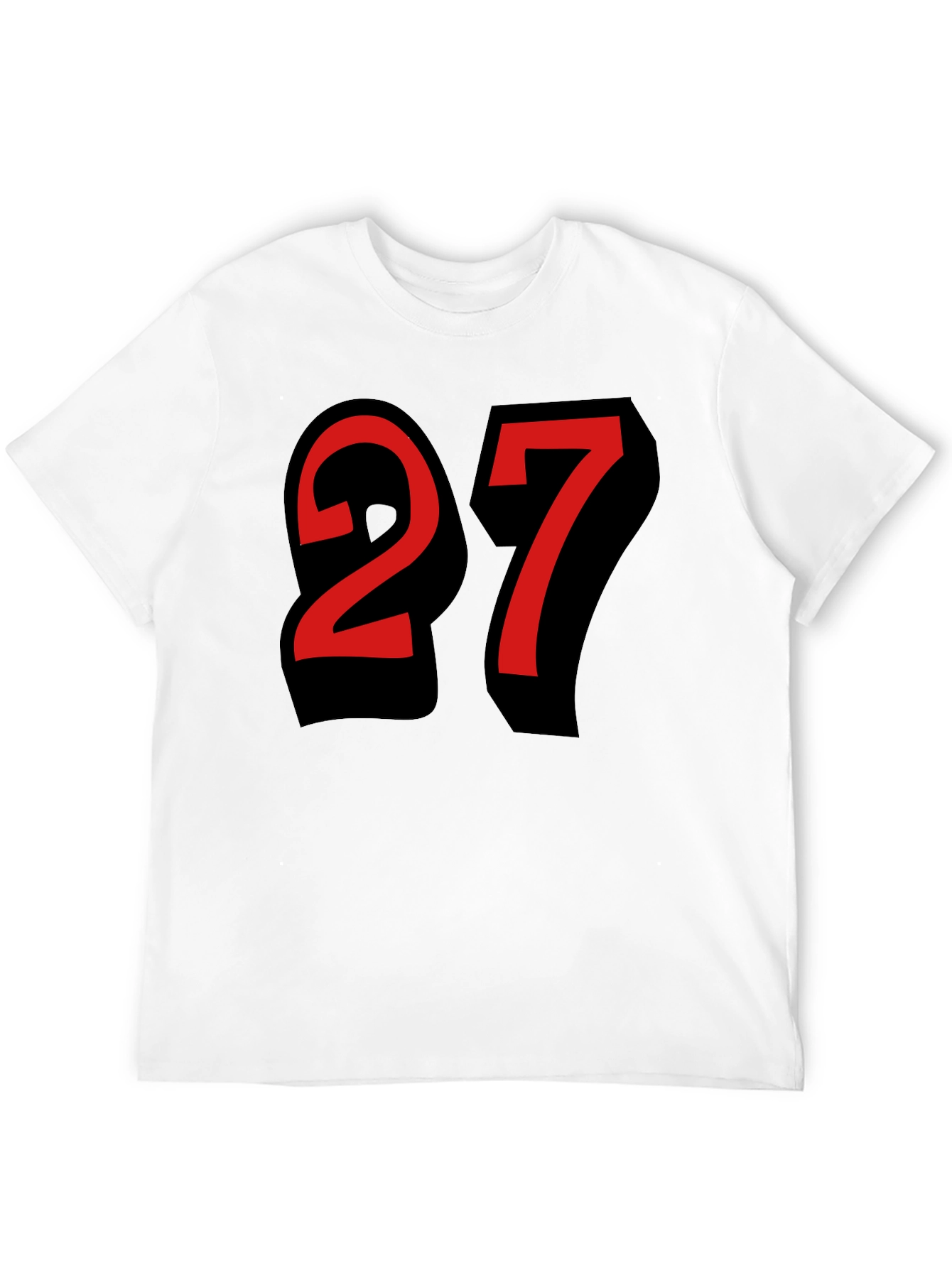 Number 27 Graphic Tee - Black Cotton Shirt