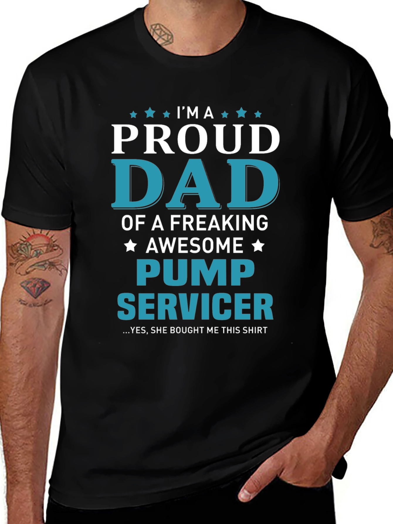 Proud Dad Pump Servicer Graphic T-Shirt