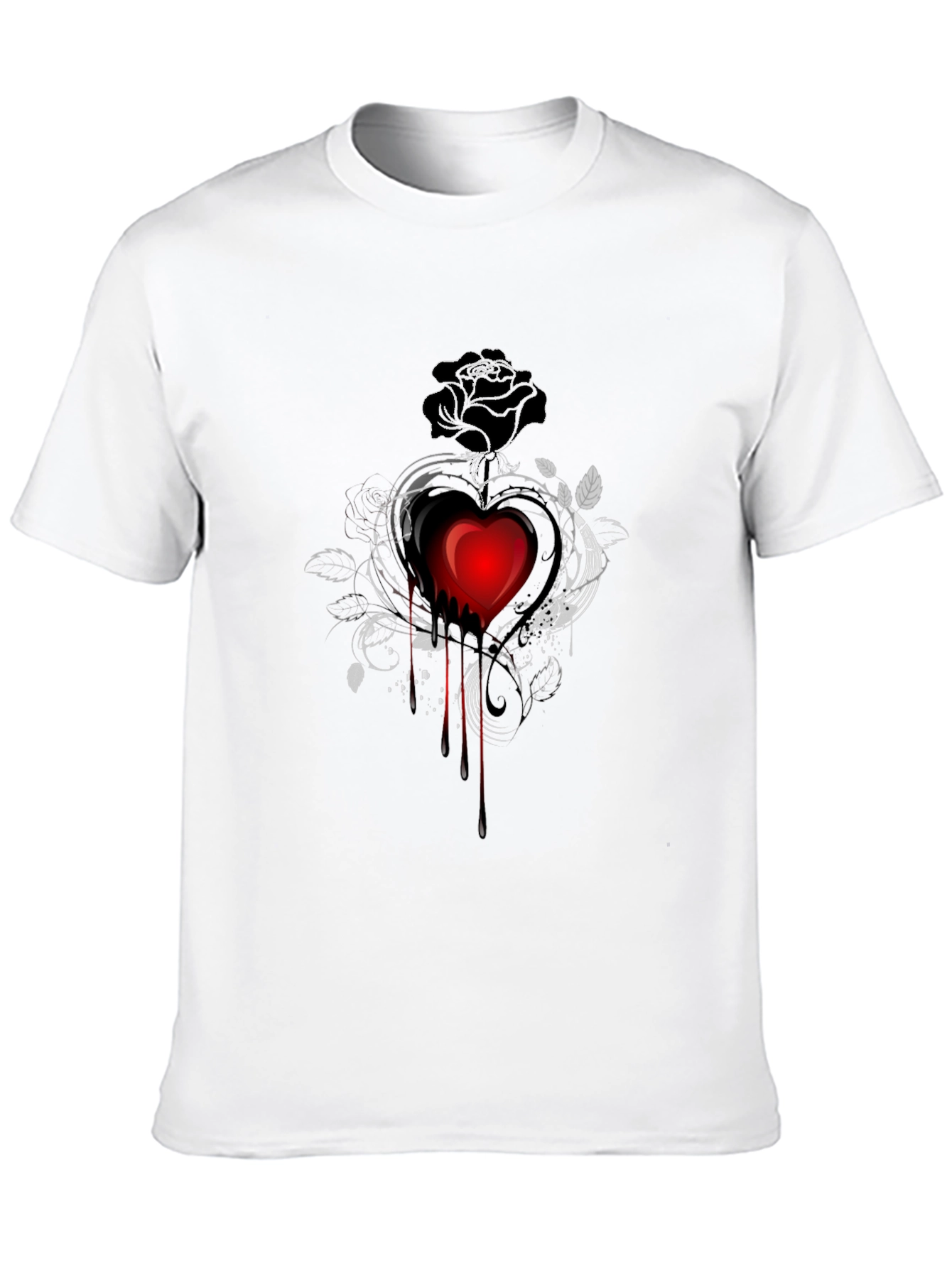 Gothic Rose & Bleeding Heart Graphic Tee