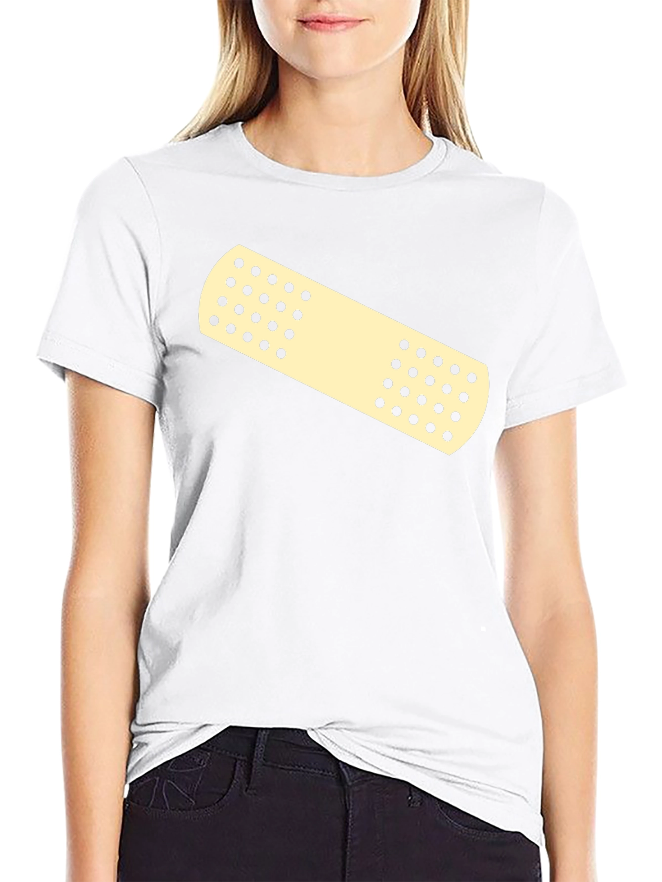 Novelty Band-Aid Graphic Tee - Casual Comfort