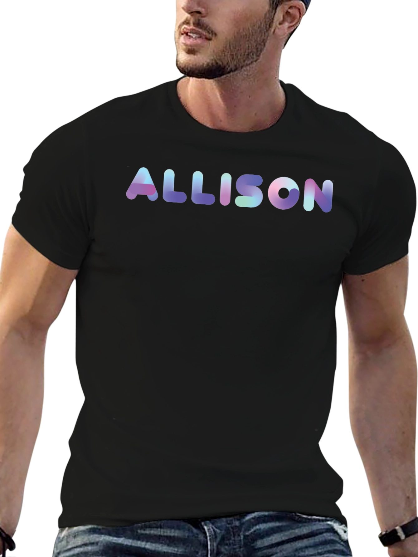 Allison Name Black Cotton T-Shirt