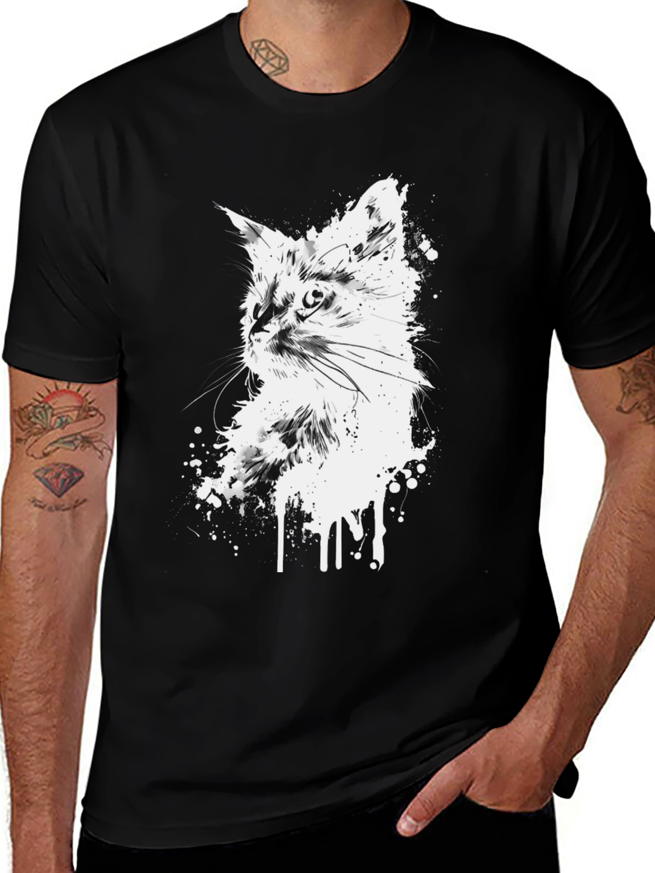 Cool Cat Graphic Black T-Shirt