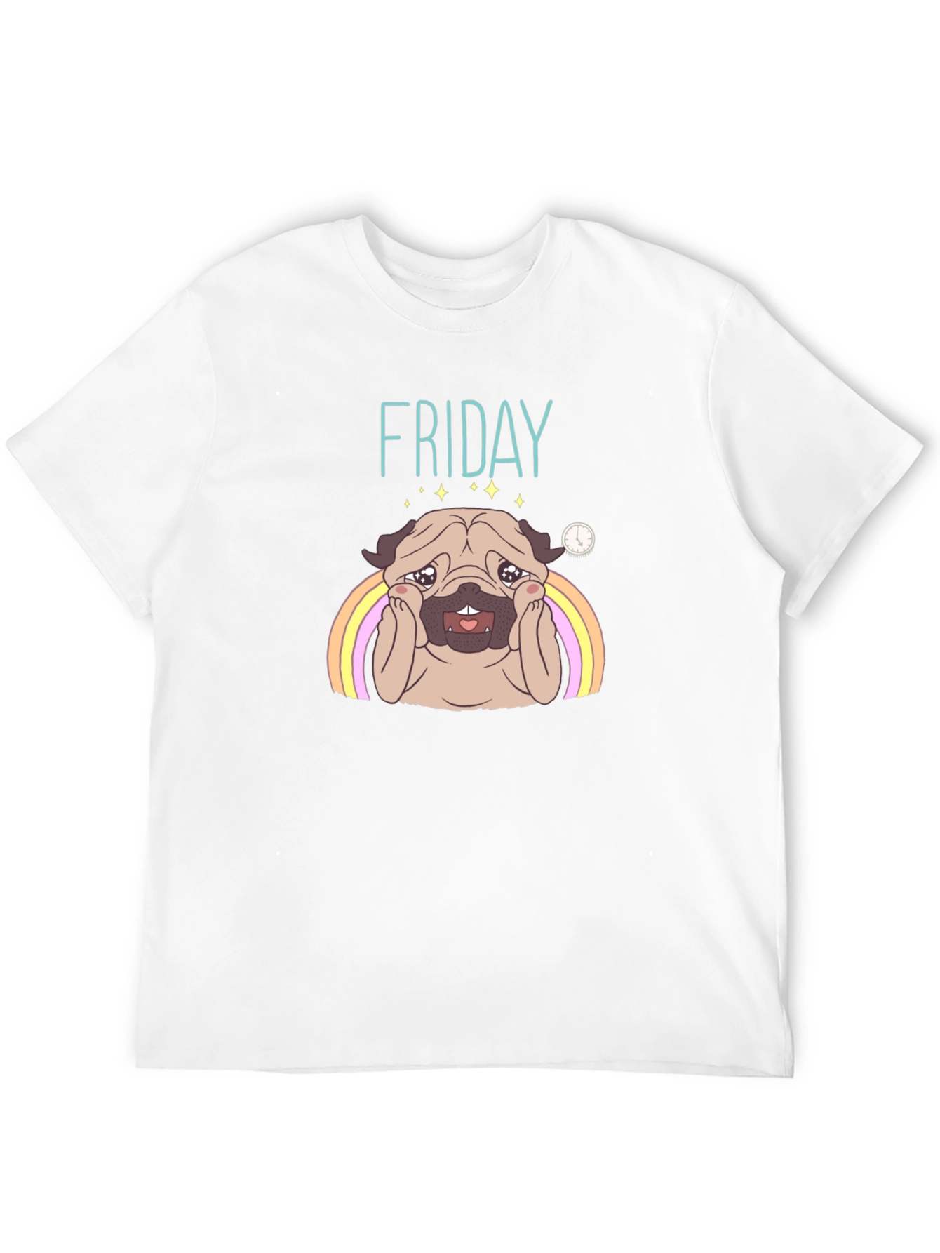 Friday Pug Graphic T-Shirt - Black