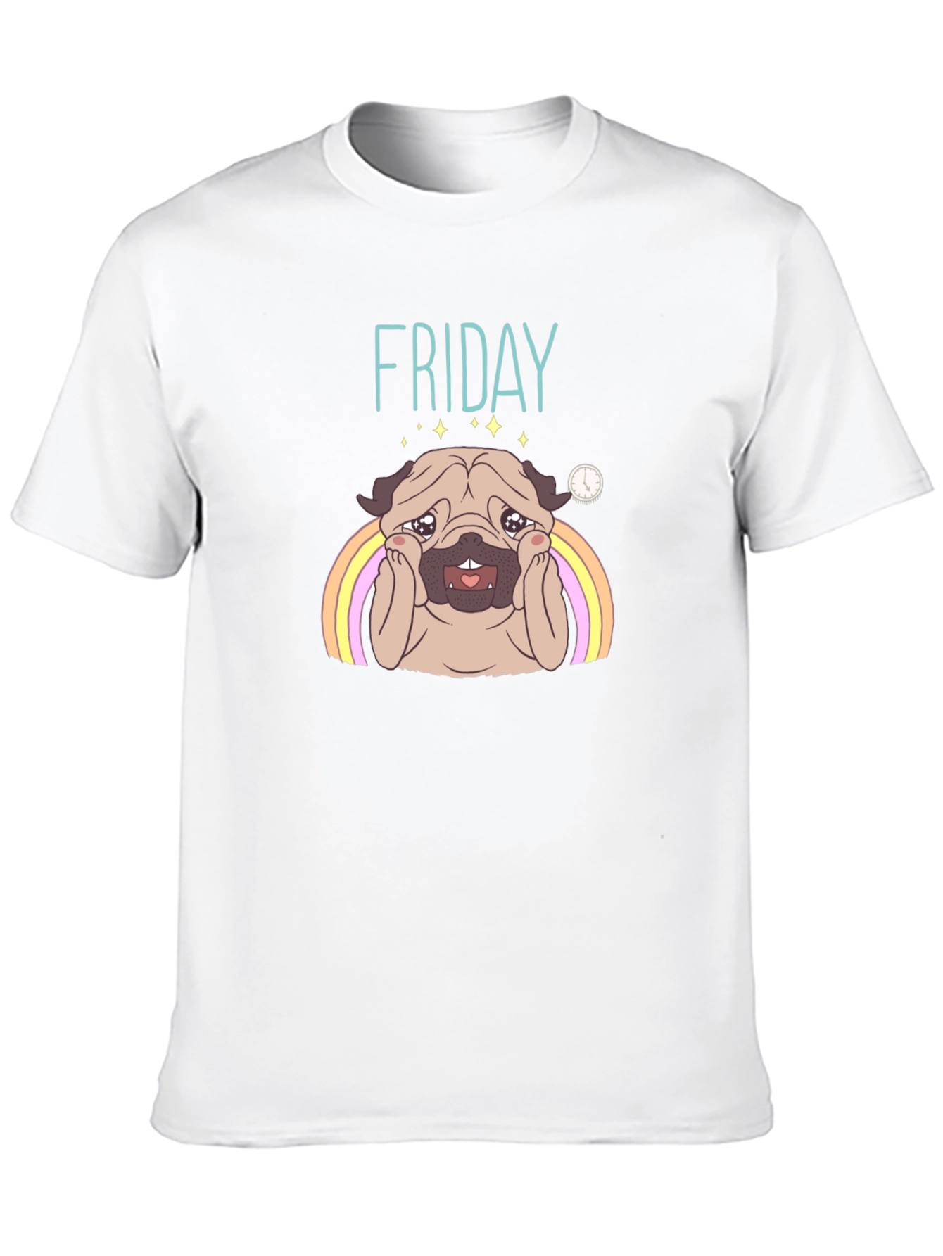 Friday Pug Graphic T-Shirt - Black