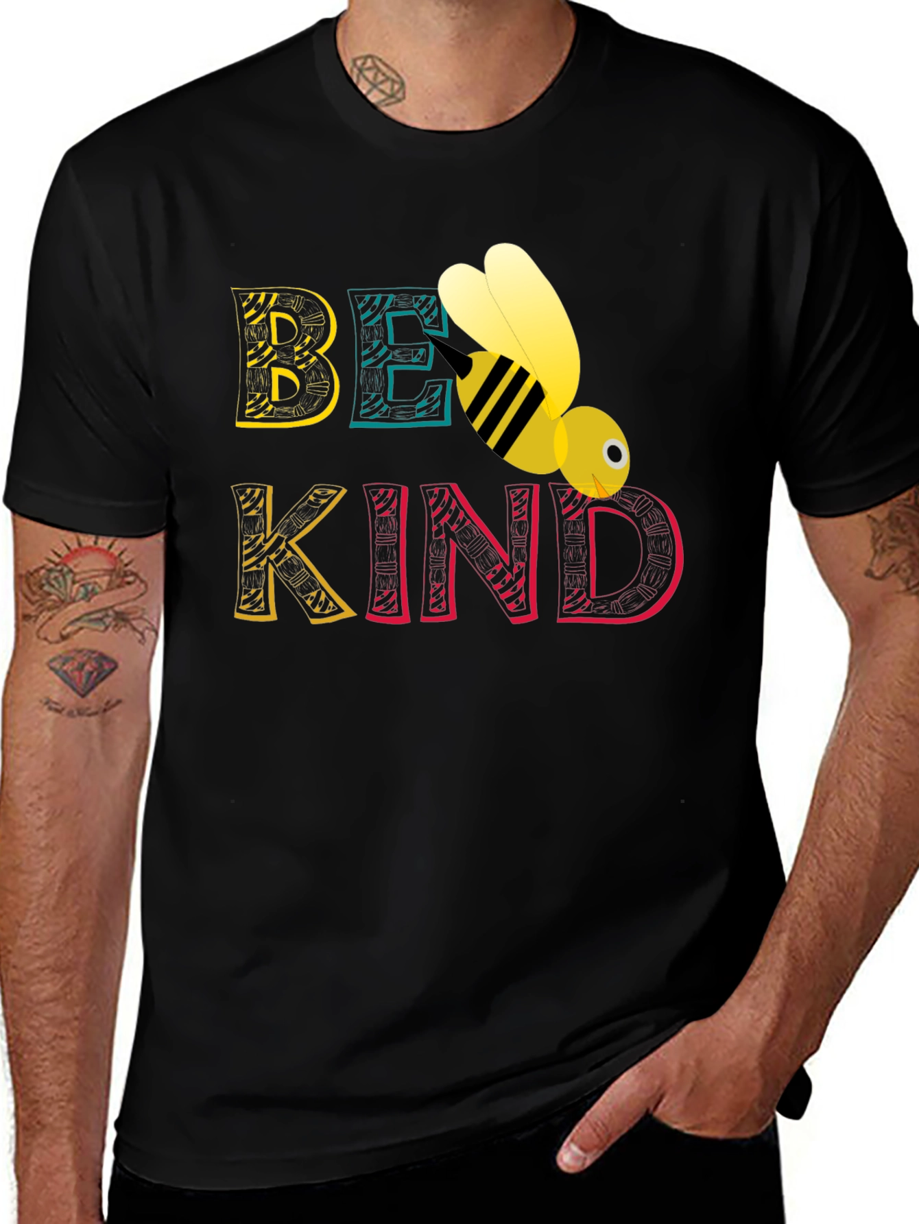Be Kind Bee Graphic Tee - Black Unisex T-Shirt