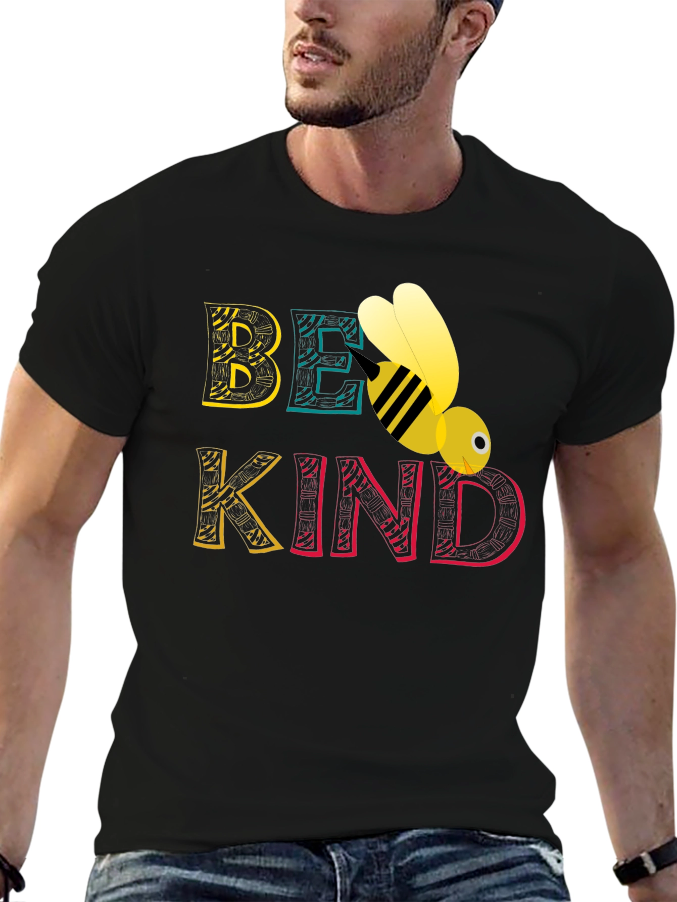 Be Kind Bee Graphic Tee - Black Unisex T-Shirt