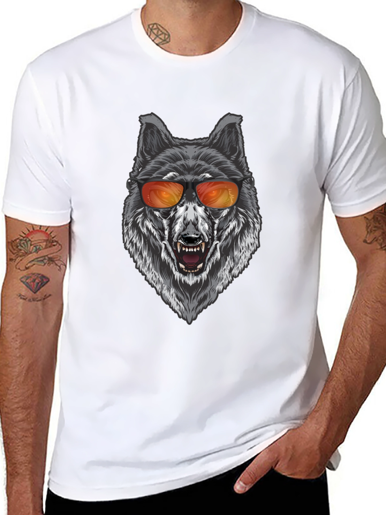 Cool Wolf Graphic T-Shirt - Black