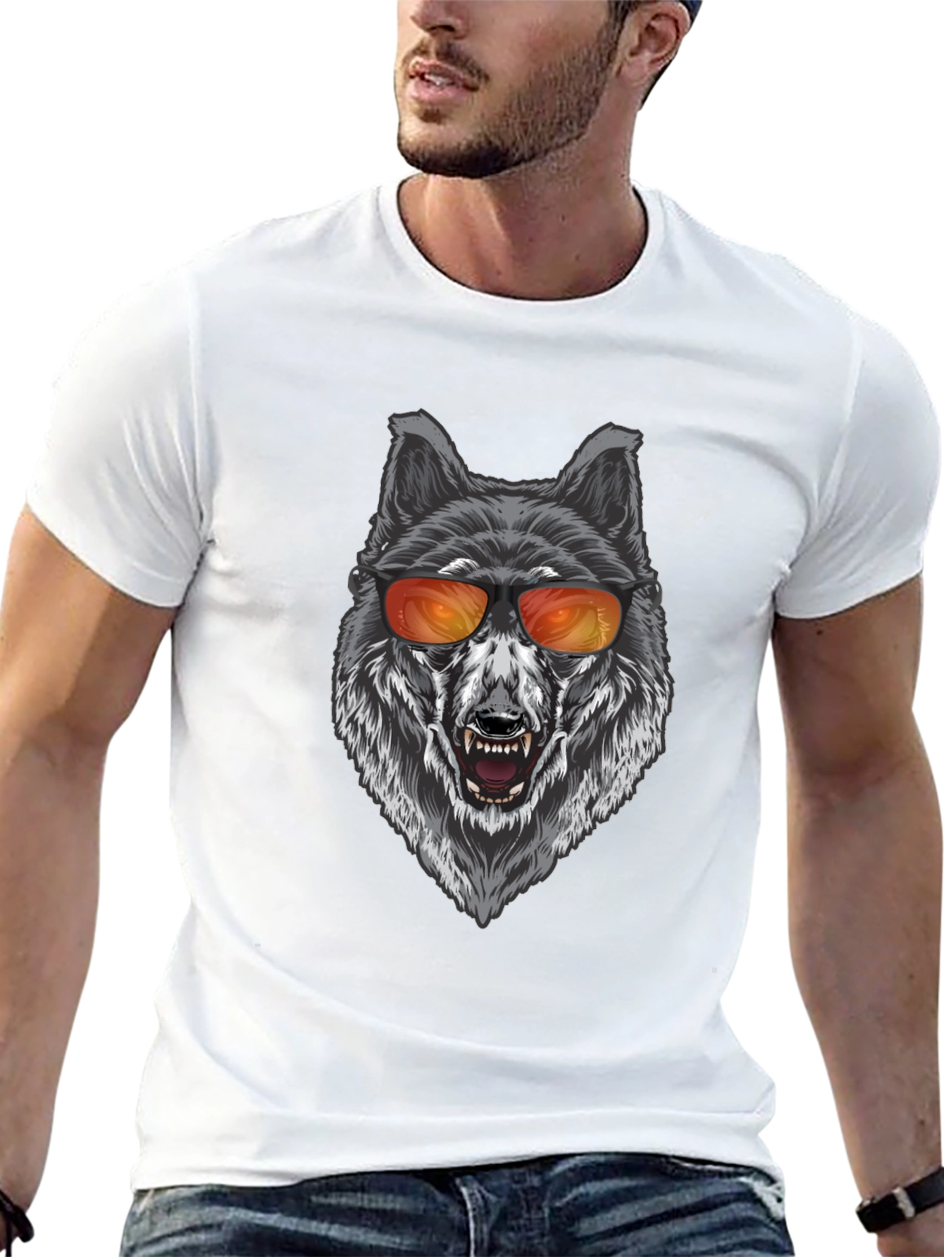 Cool Wolf Graphic T-Shirt - Black