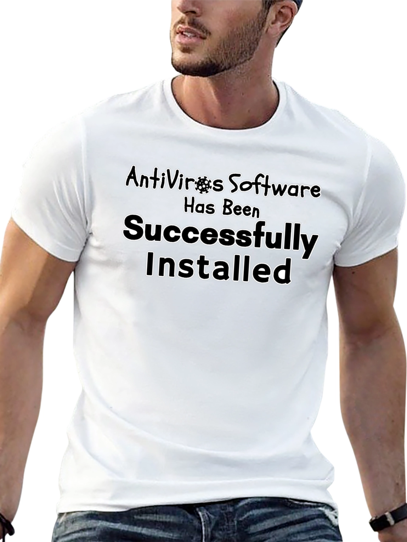 Antivirus Software Installed Graphic Tee - Black