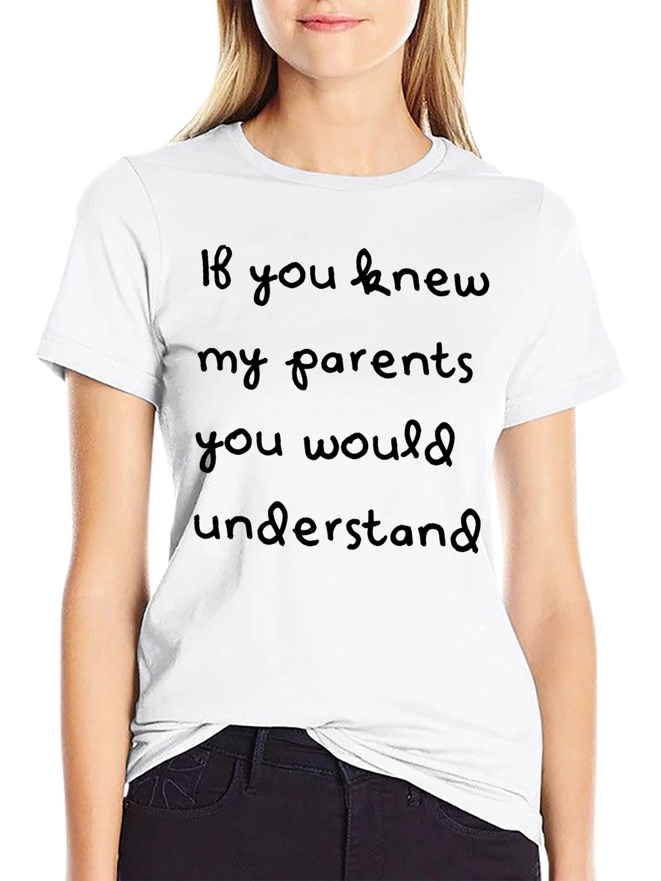 Humorous If You Knew My Parents Black T-Shirt