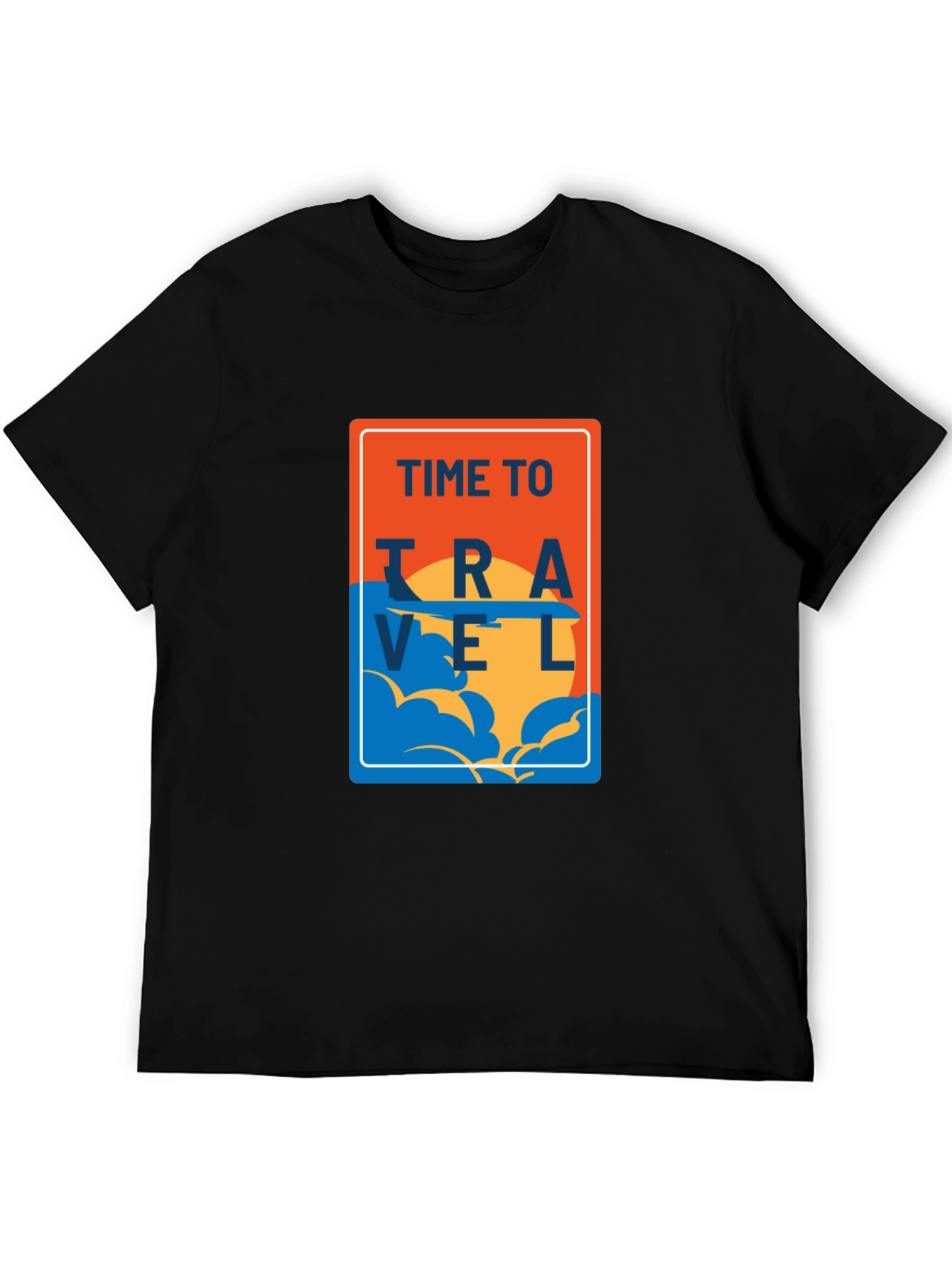 Time to Travel Black Graphic Tee
