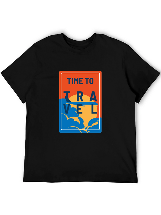 Time to Travel Black Graphic Tee