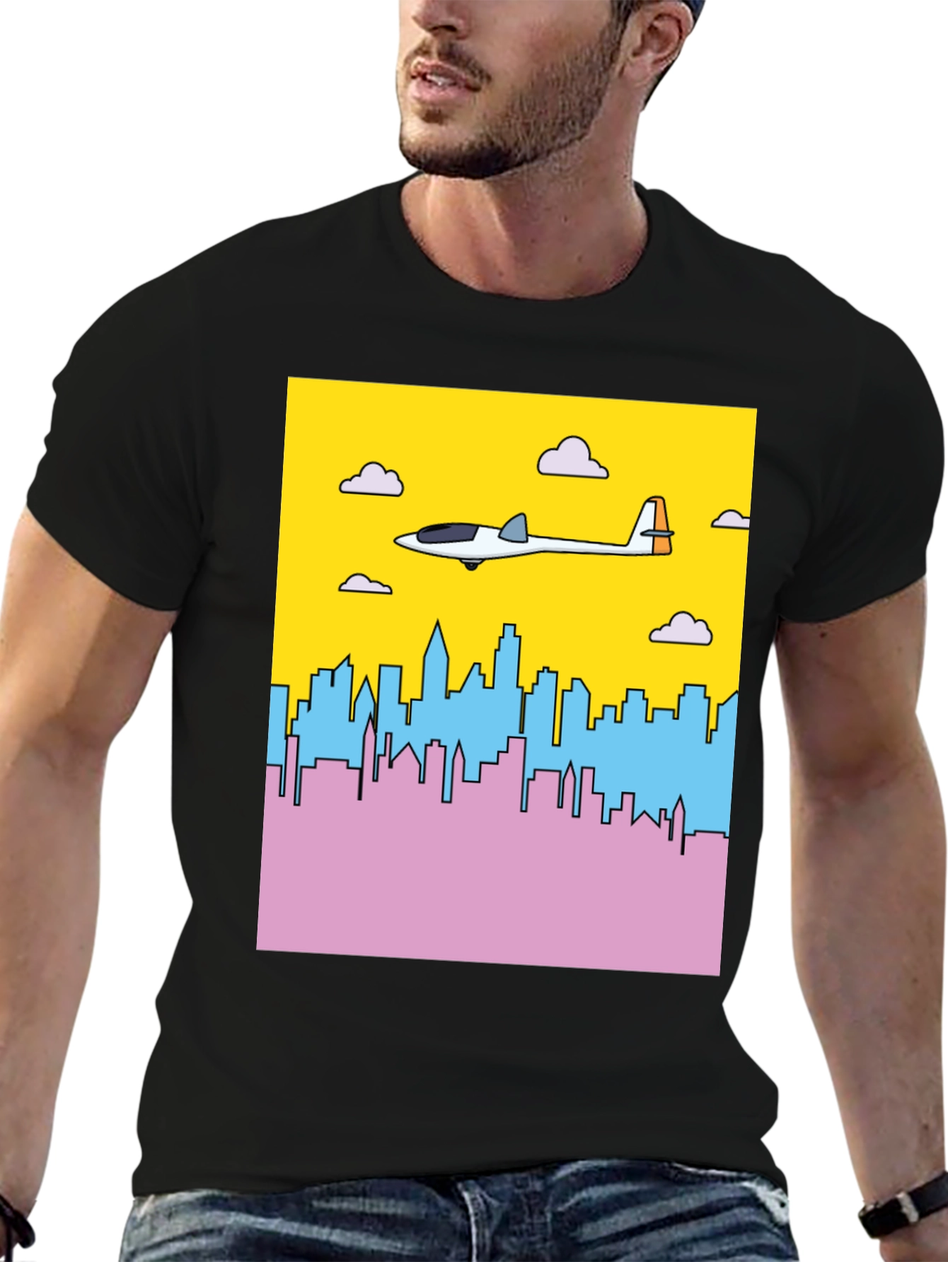 Glider Over City Graphic T-Shirt