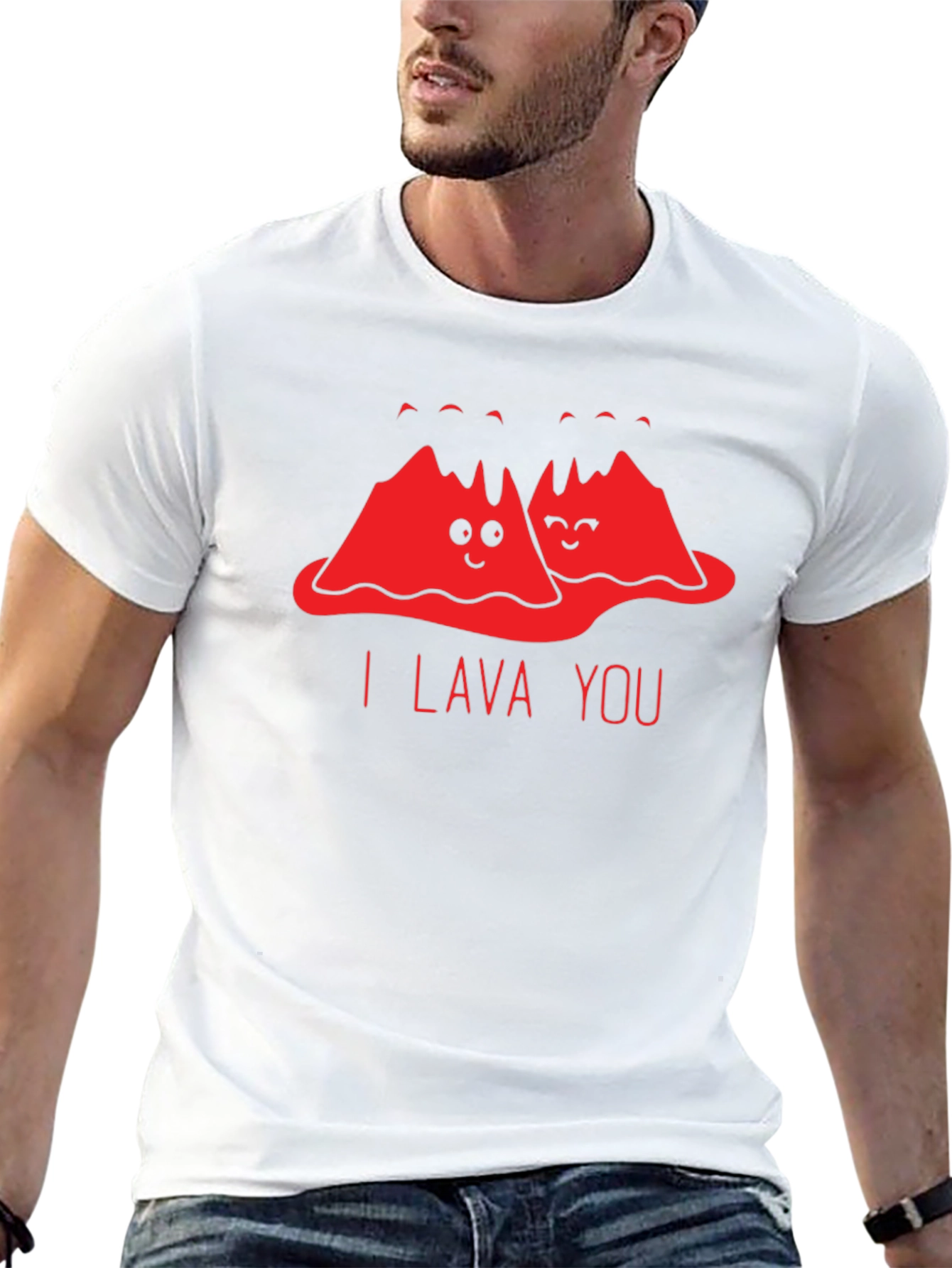 I Lava You Funny Graphic T-Shirt - Black