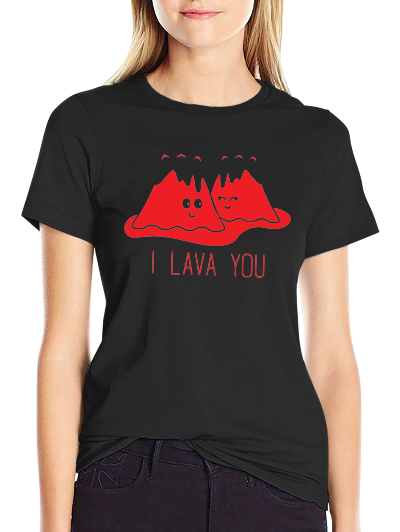 I Lava You Funny Graphic T-Shirt - Black