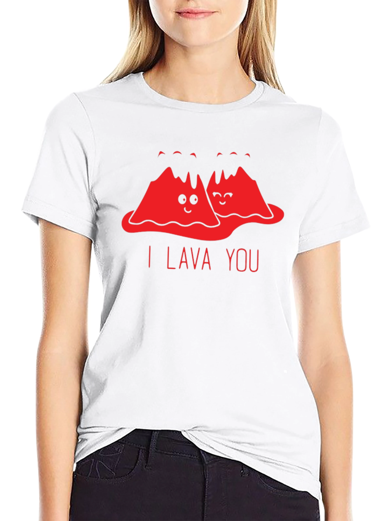 I Lava You Funny Graphic T-Shirt - Black