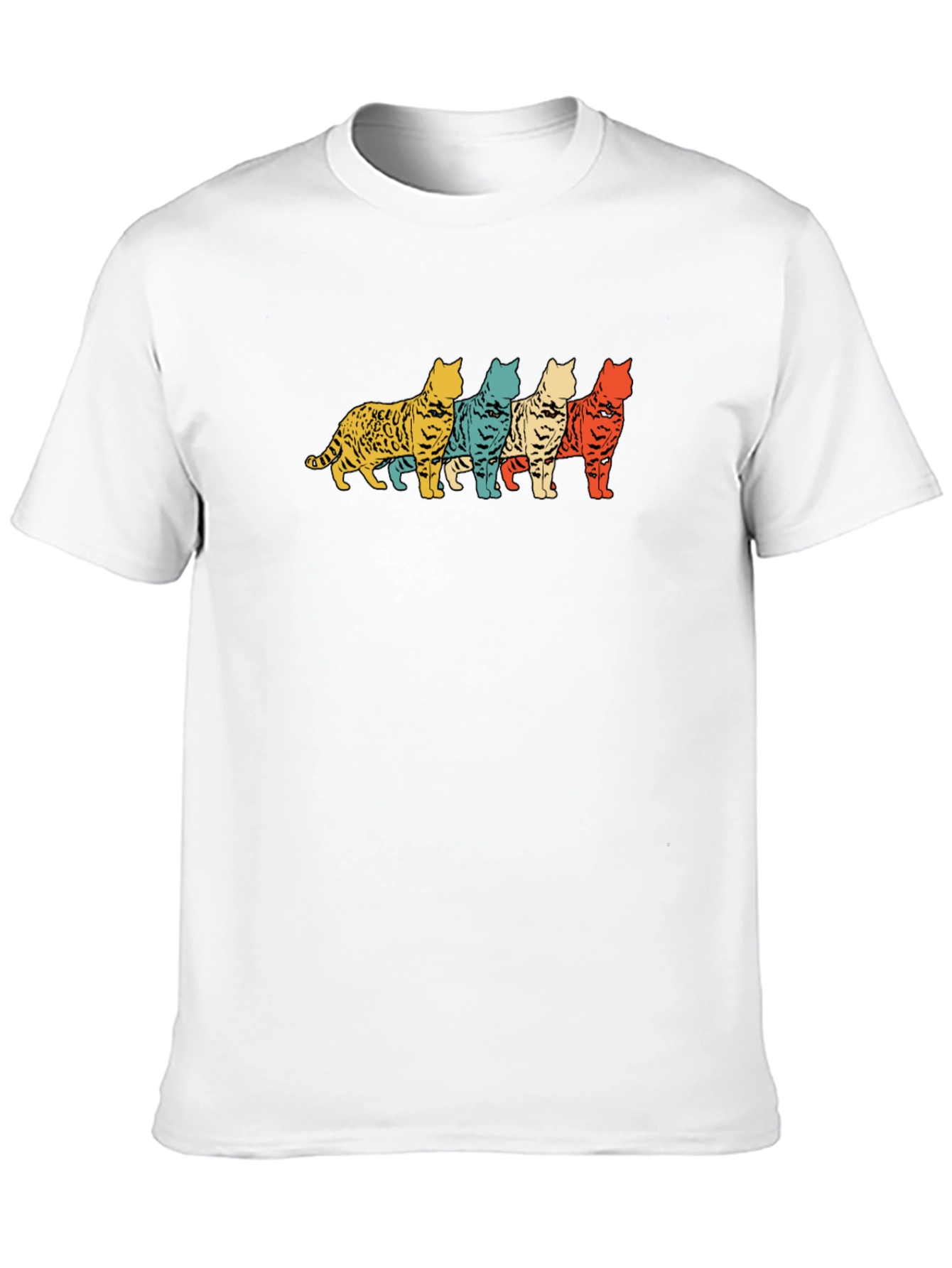 Retro Cat T-Shirt - Cool Feline Design