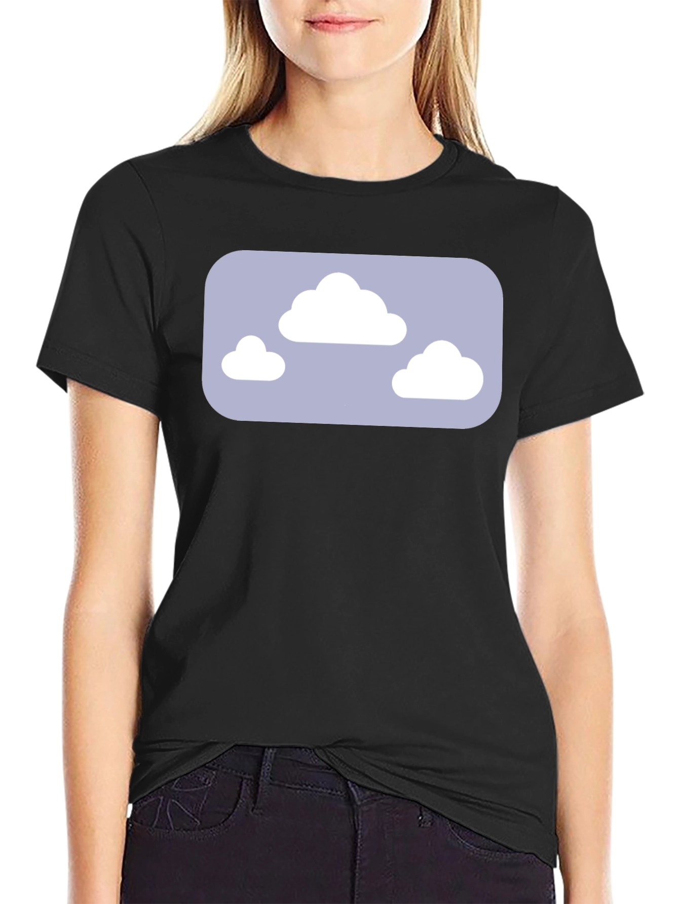 Cloud Graphic Tee - Black Casual T-Shirt