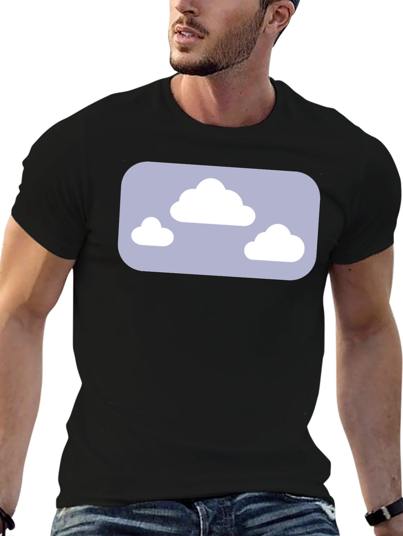 Cloud Graphic Tee - Black Casual T-Shirt