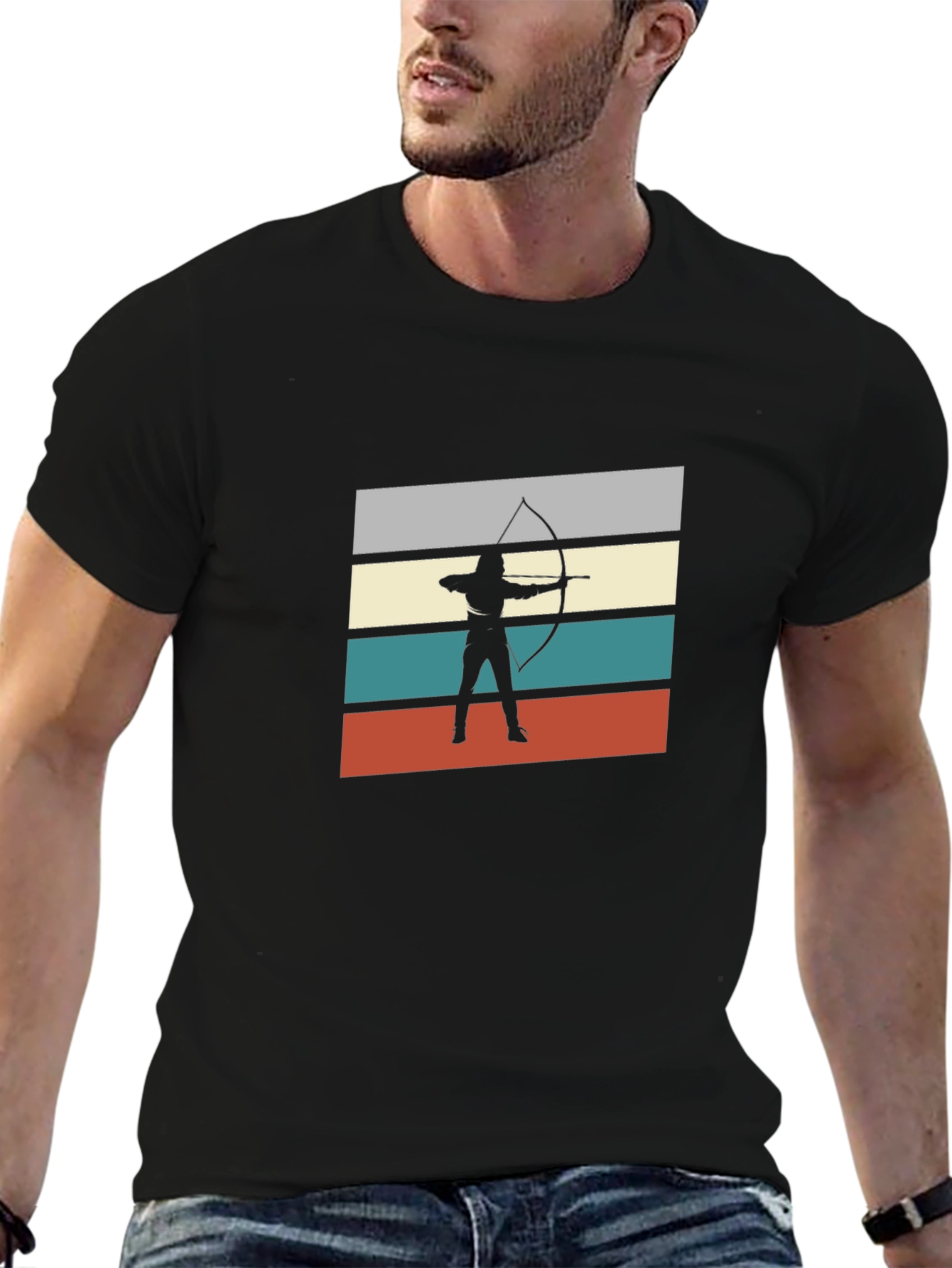 Archer Silhouette Graphic Tee - Retro Style