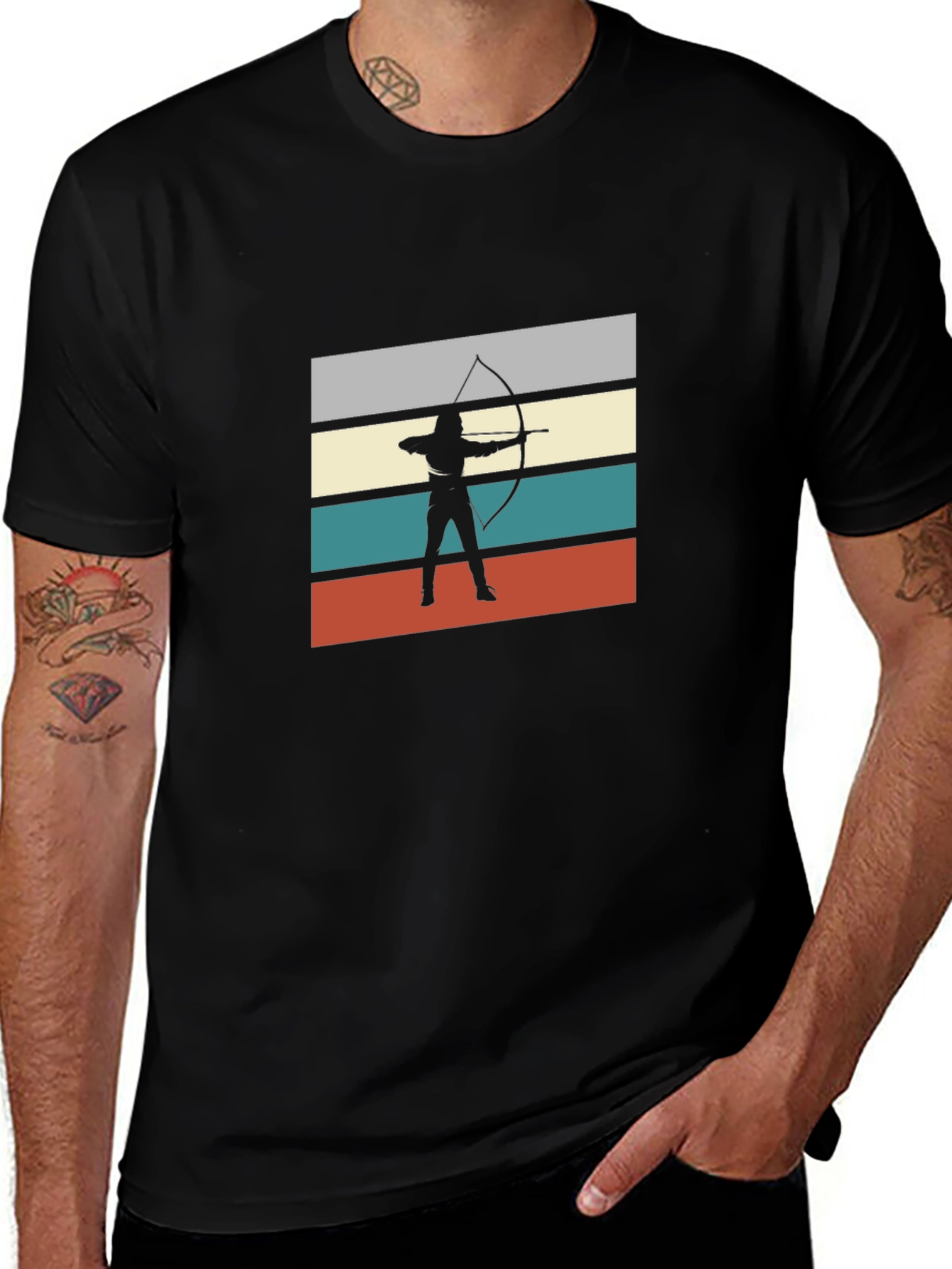 Archer Silhouette Graphic Tee - Retro Style