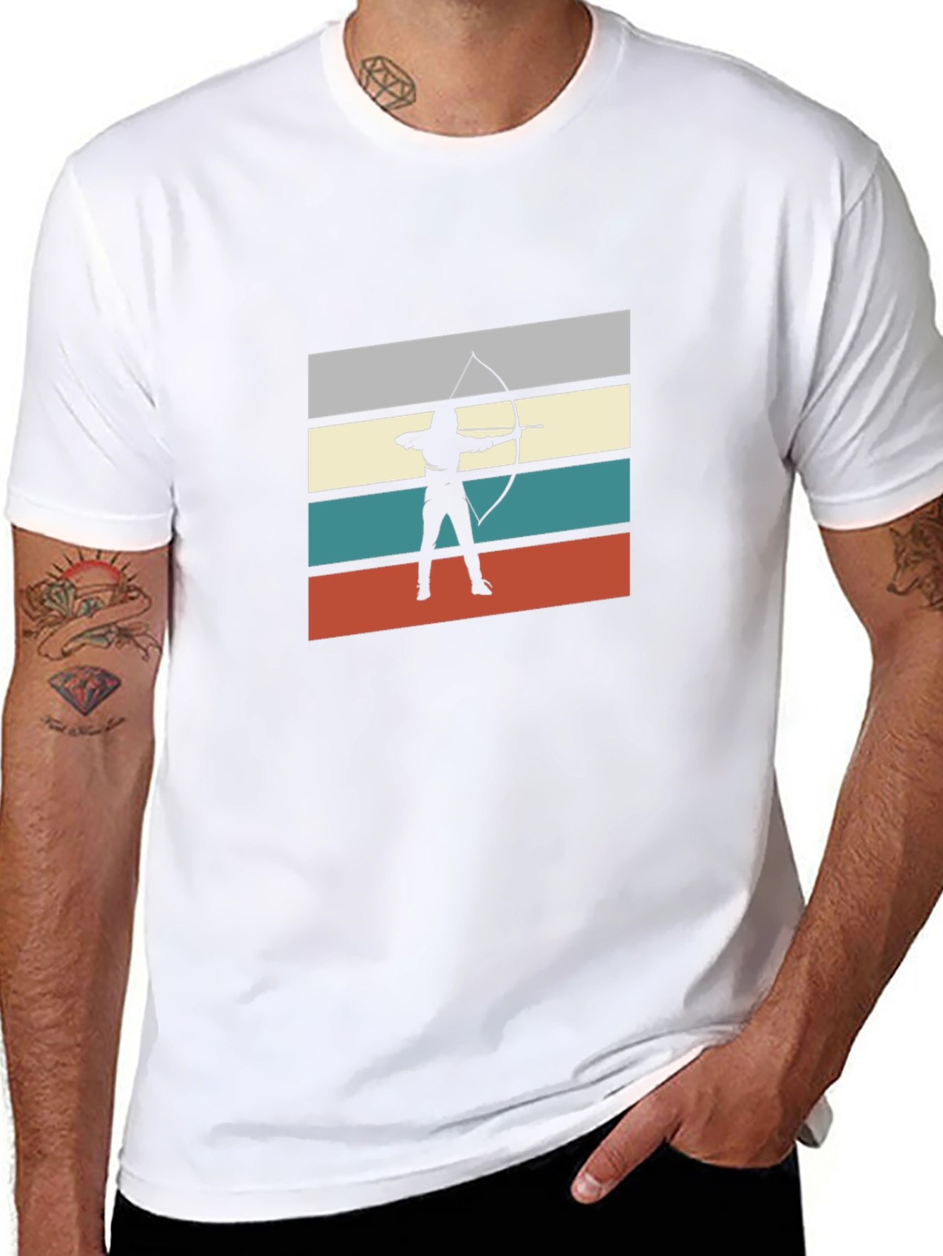 Archer Silhouette Graphic Tee - Retro Style
