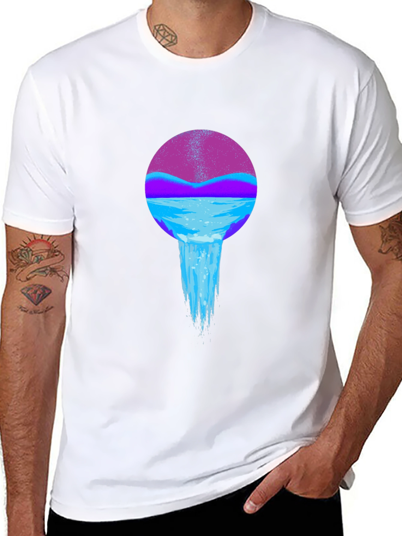 Mystic Waterfall Black T-Shirt