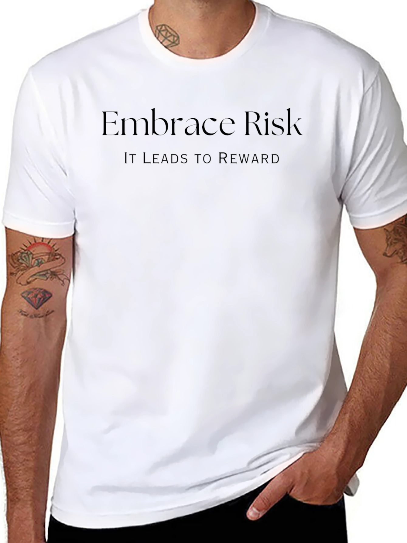 Embrace Risk Black T-Shirt - Motivational Apparel