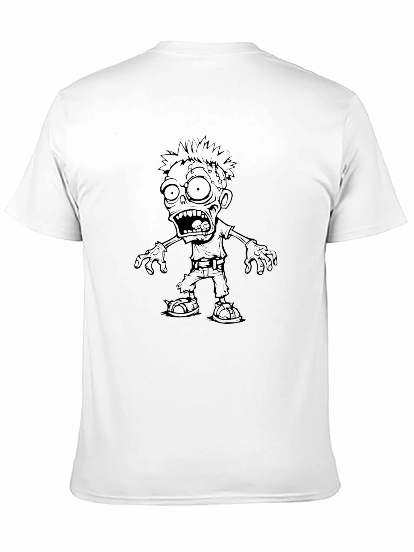 Zombie Graphic Print Black T-Shirt