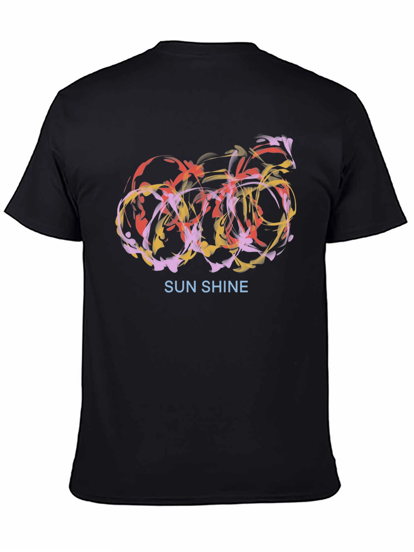 Abstract Sunshine Graphic Black T-Shirt