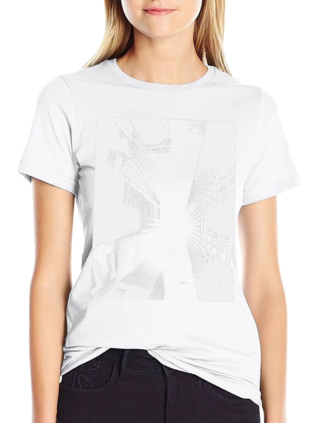 Abstract Building Black T-Shirt