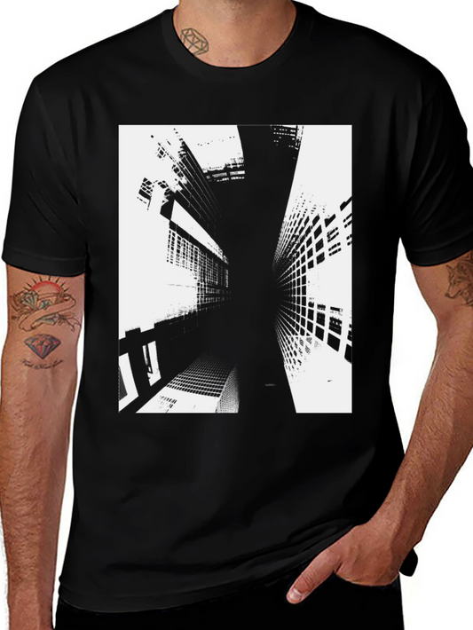 Abstract Building Black T-Shirt