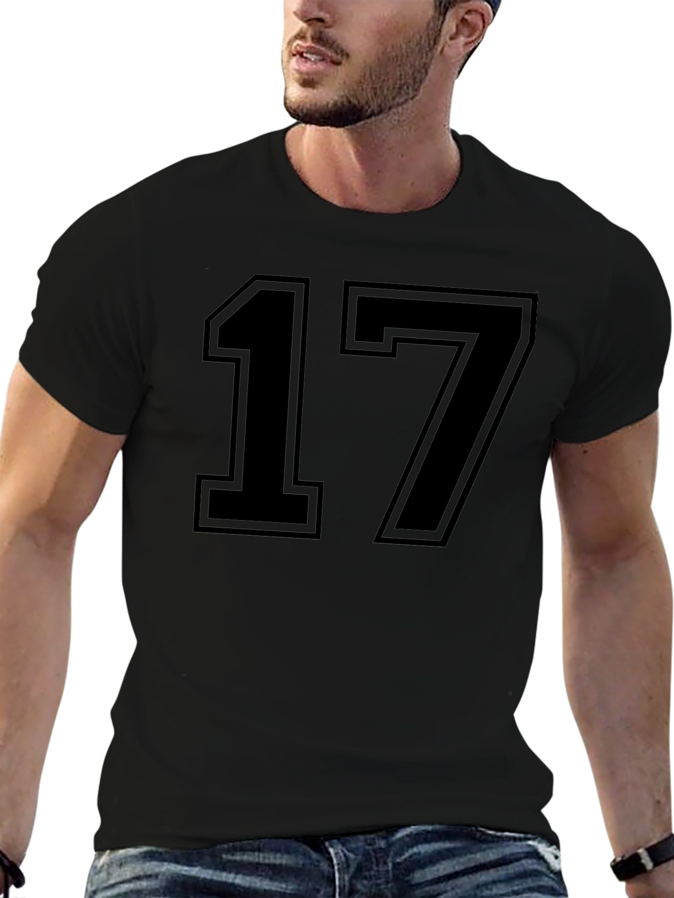 Black Number 17 Graphic T-Shirt