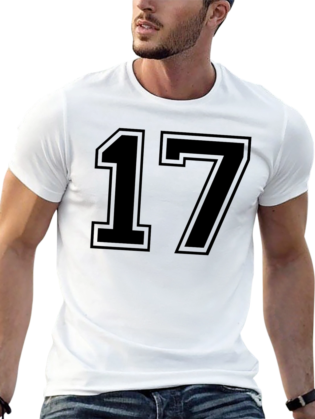 Black Number 17 Graphic T-Shirt