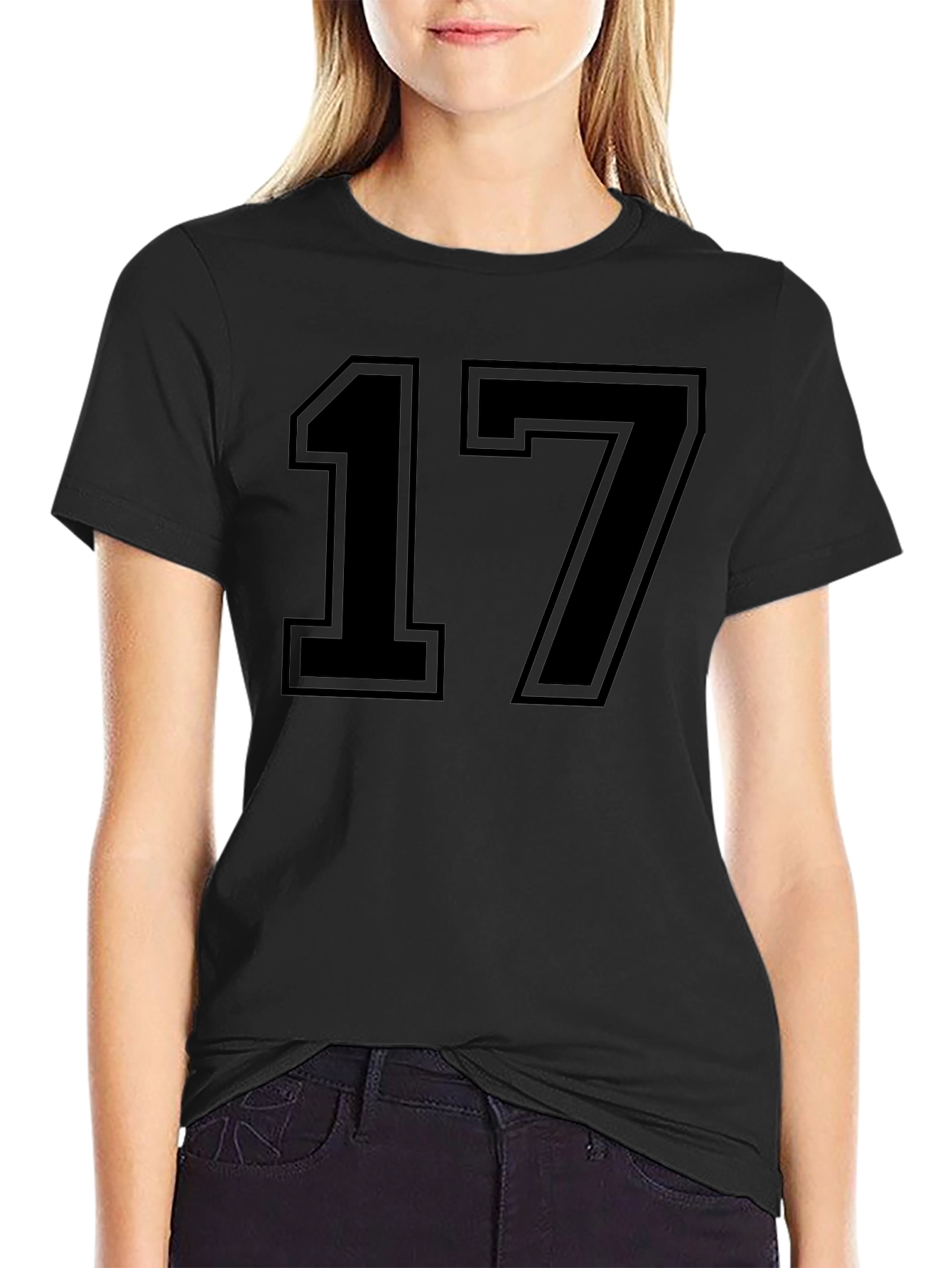 Black Number 17 Graphic T-Shirt