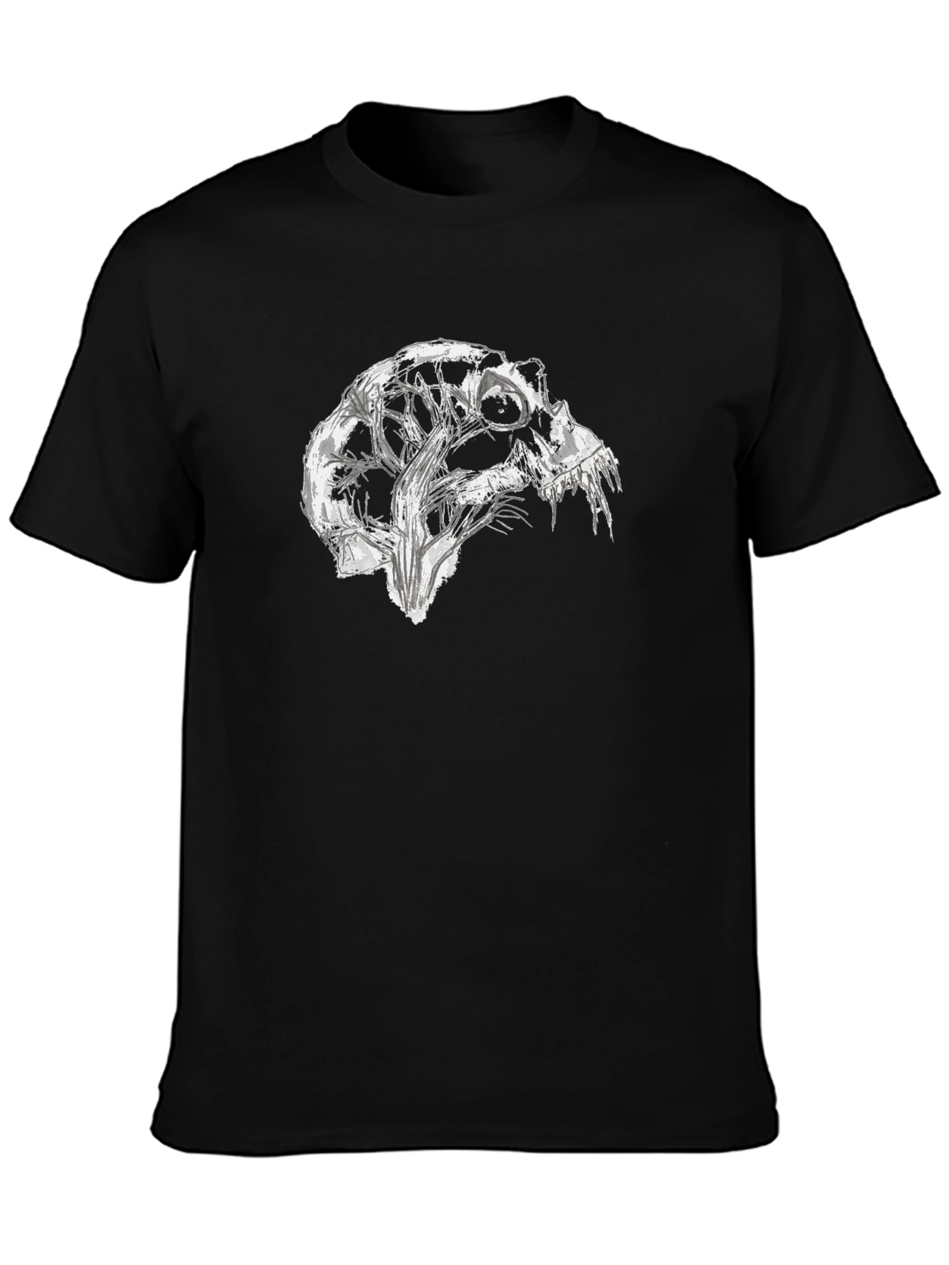 Abstract Skull Graphic Black T-Shirt