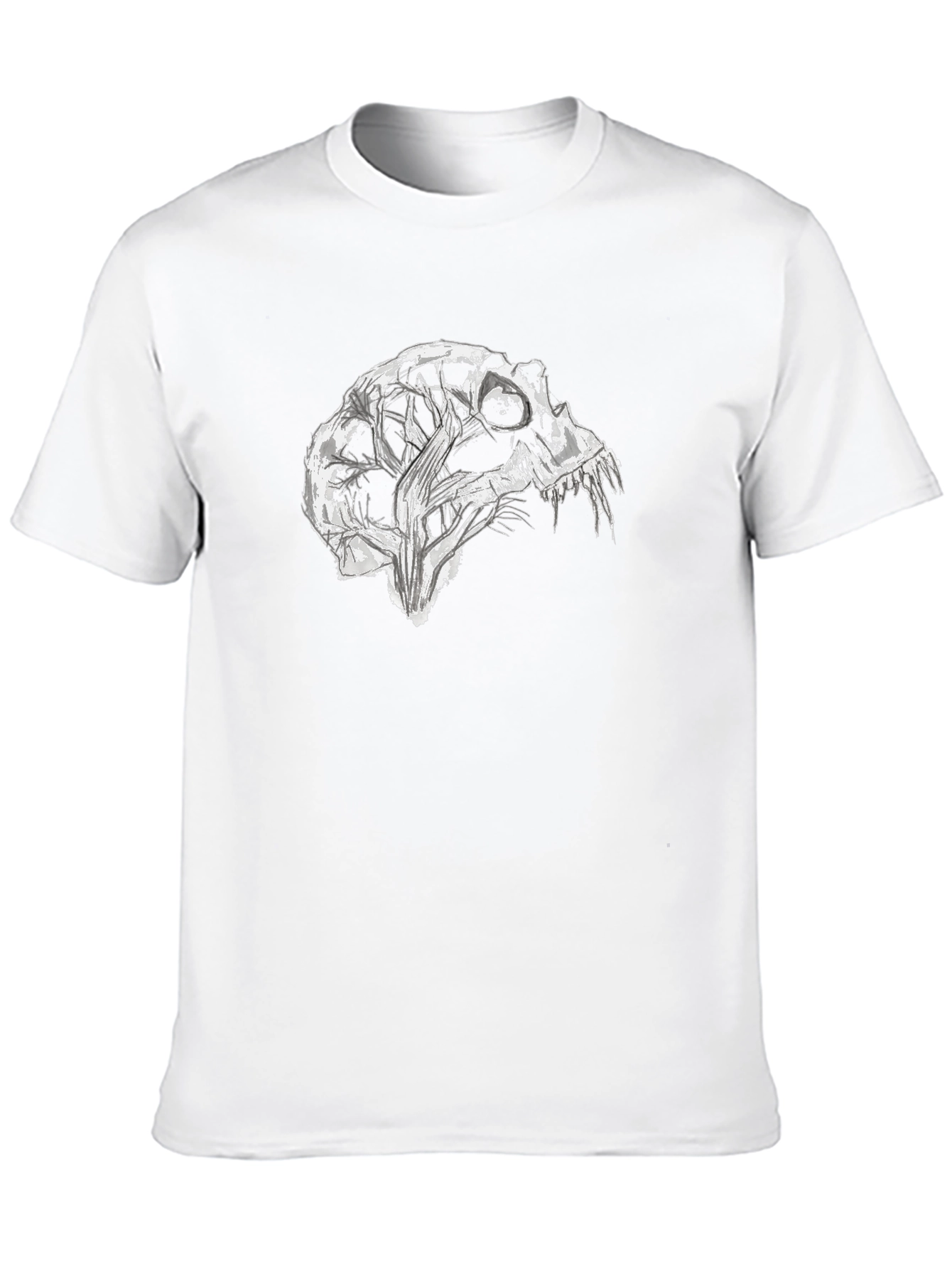 Abstract Skull Graphic Black T-Shirt