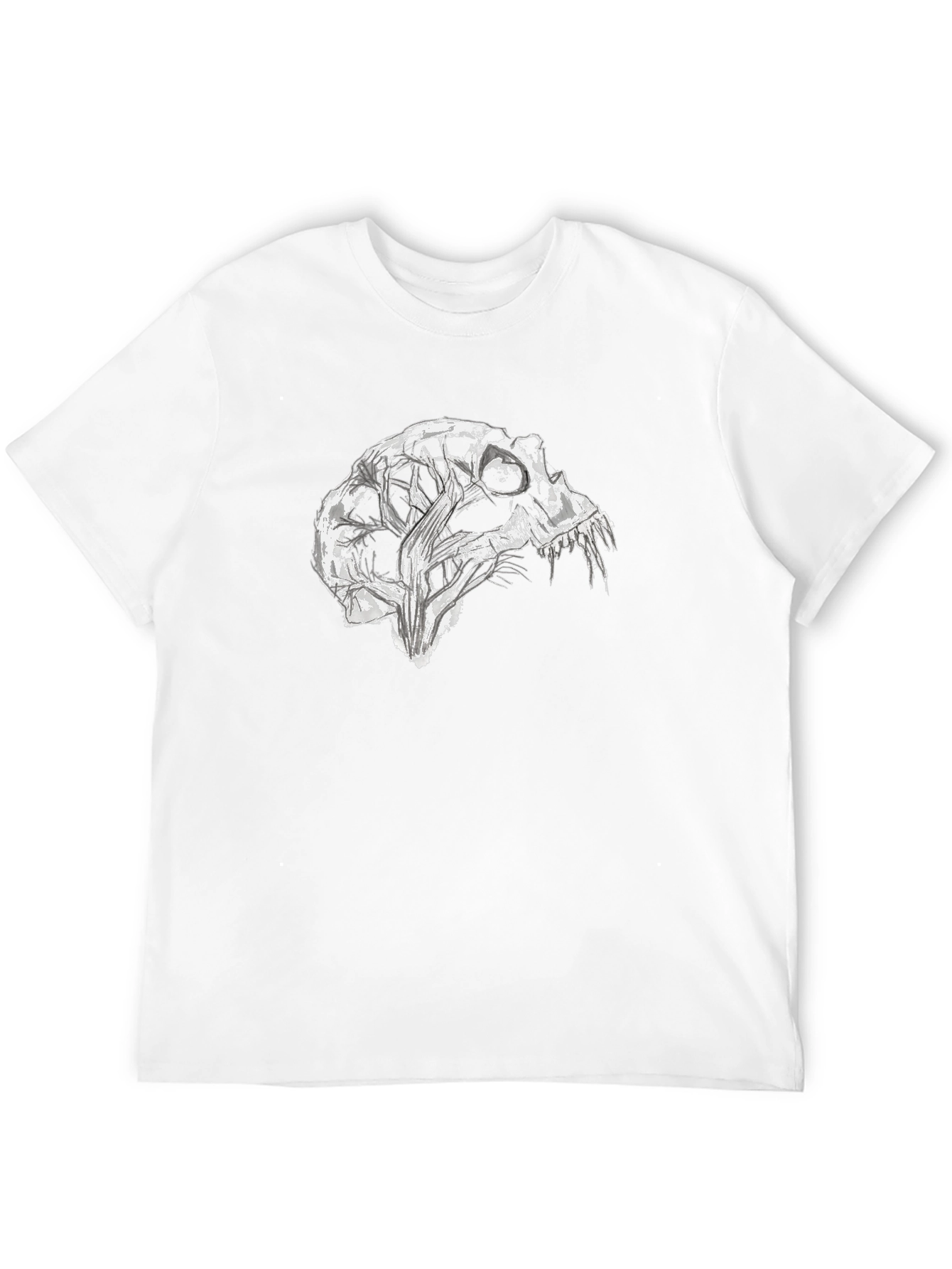 Abstract Skull Graphic Black T-Shirt