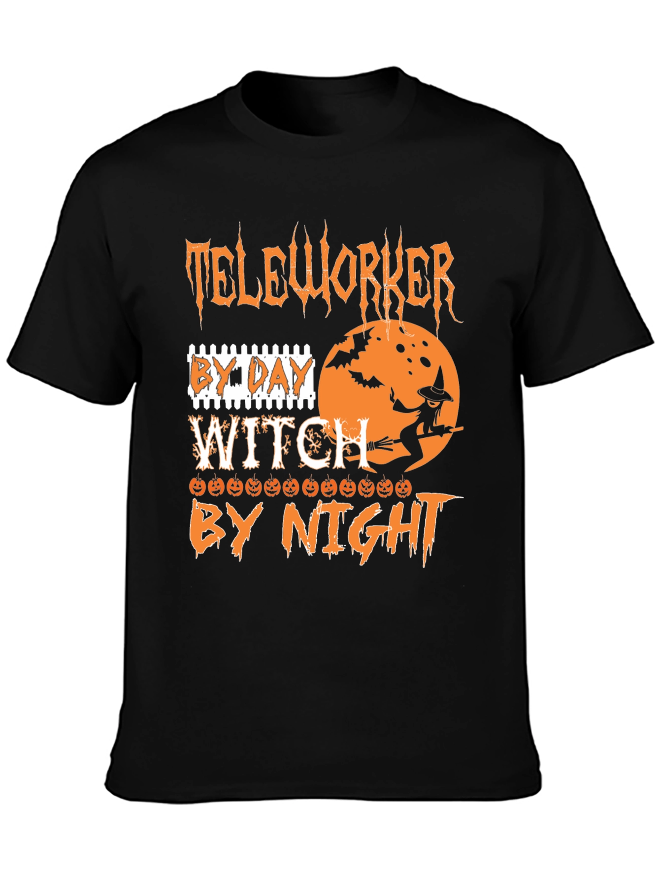 Teleworker Witch Funny Halloween T-Shirt