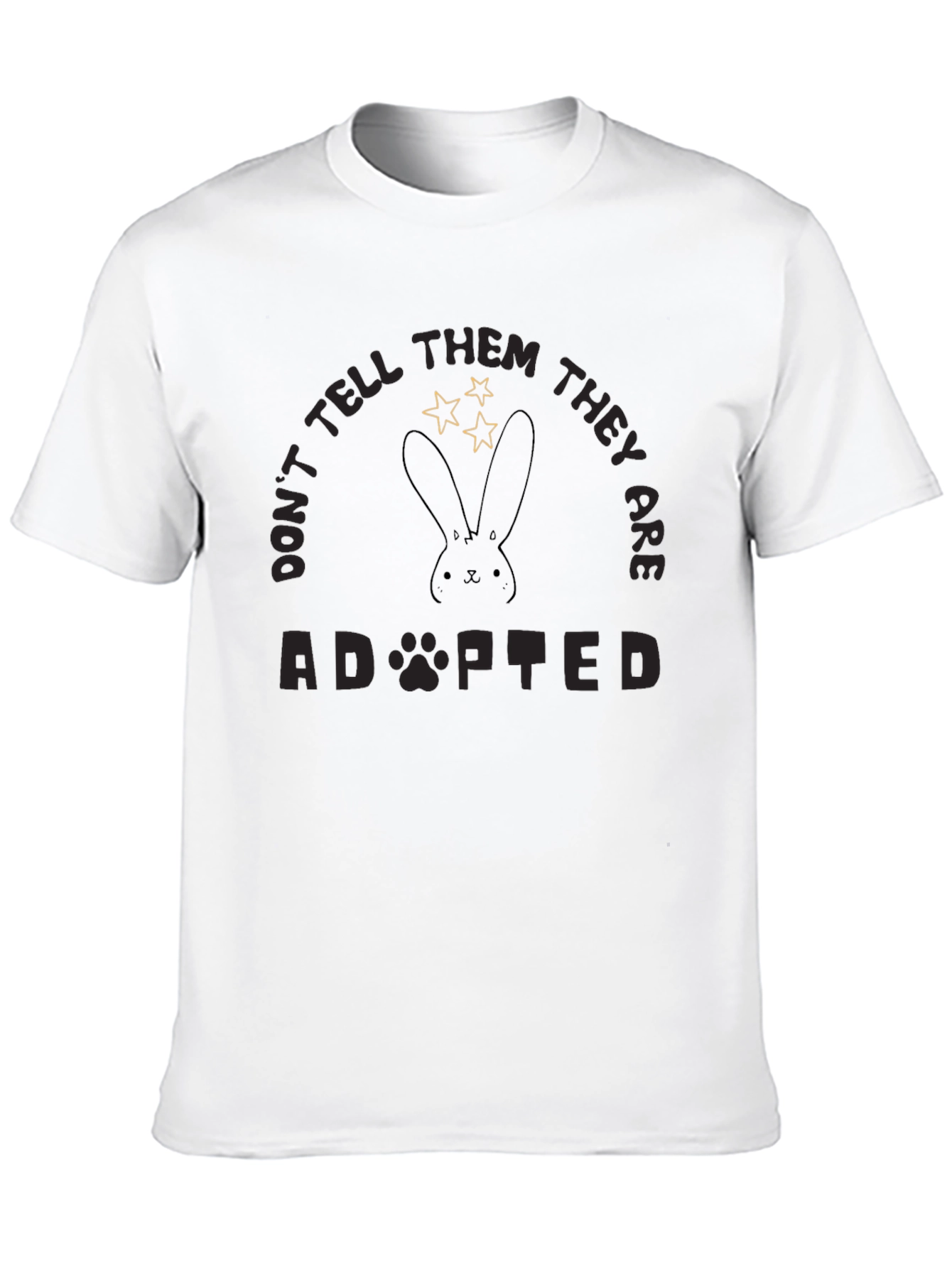 Adopted Rabbit Graphic T-Shirt - Unisex Soft Cotton Tee