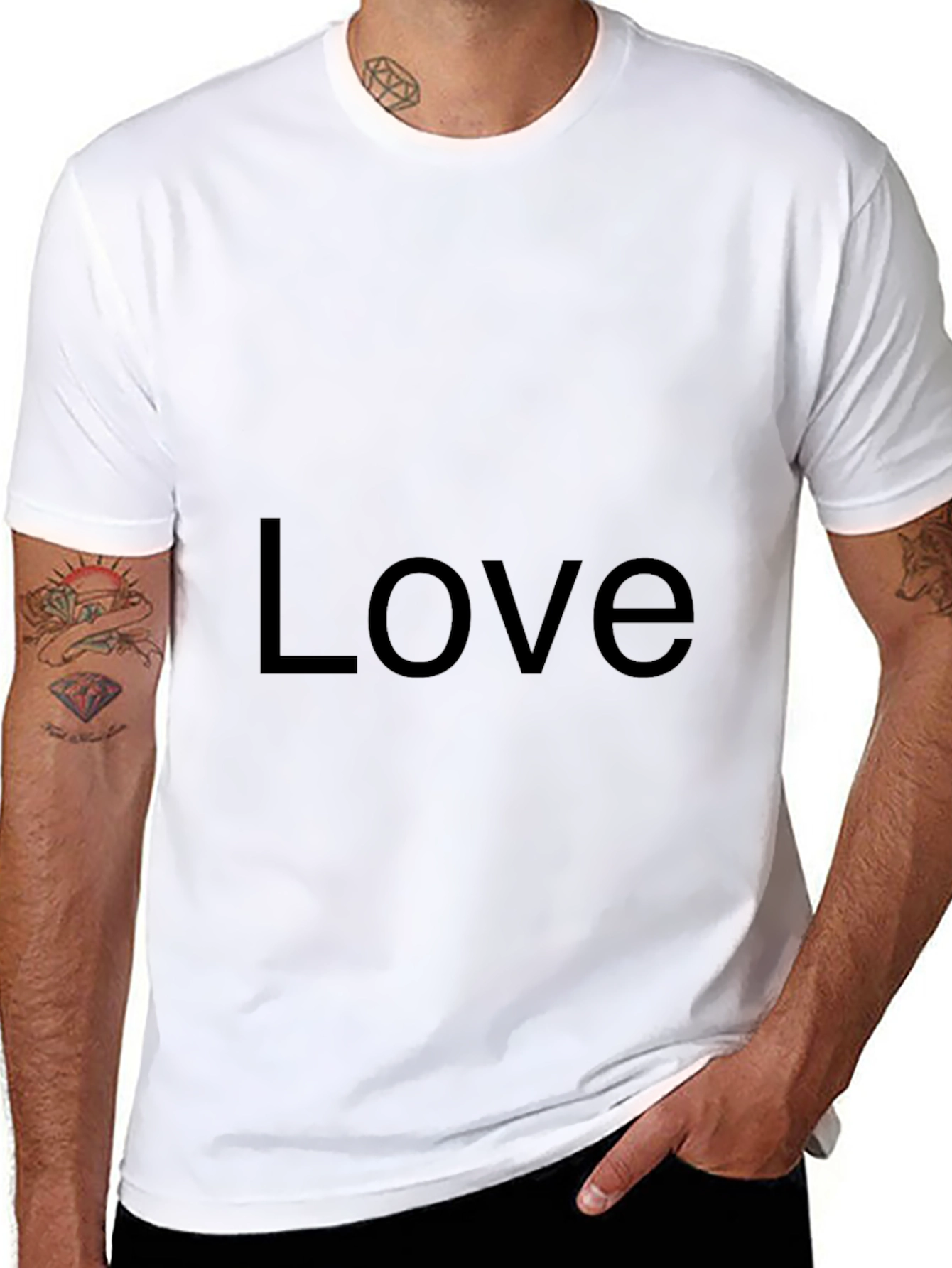 Love Graphic Black Tee - Soft Cotton Casual Wear