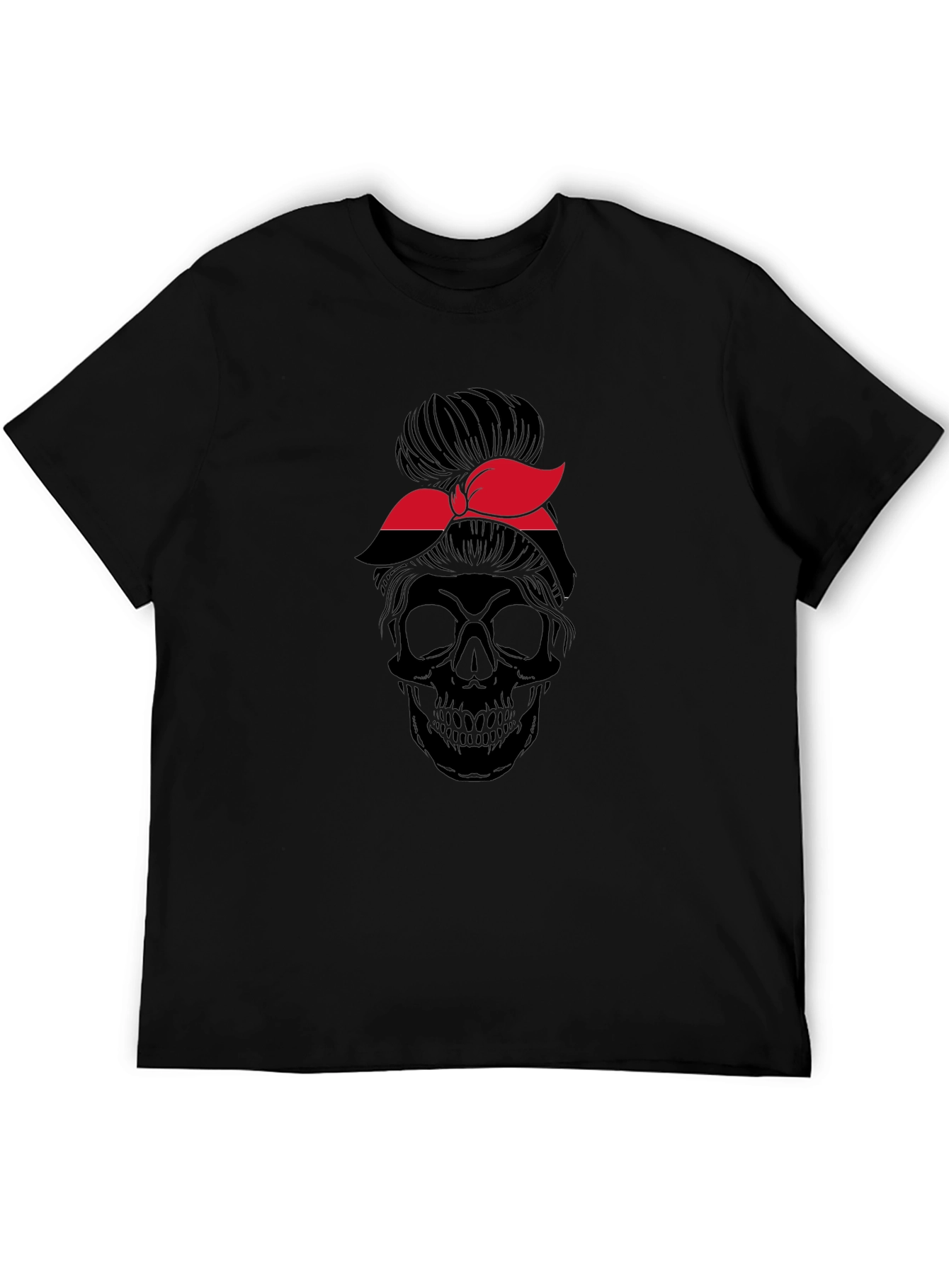Skull Messy Bun T-Shirt