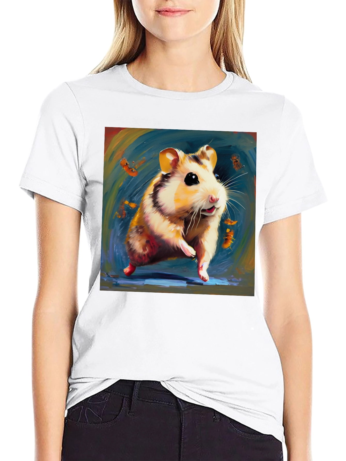 Hamster Graphic Black T-Shirt