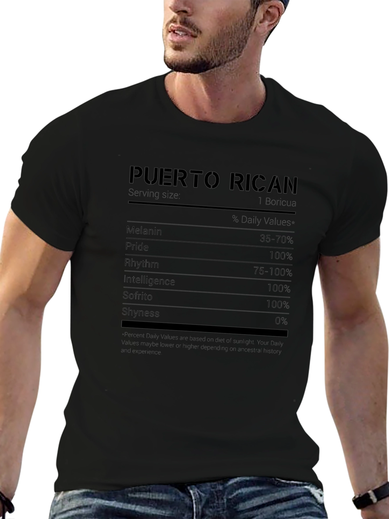 Puerto Rican Nutrition Facts Novelty T-Shirt