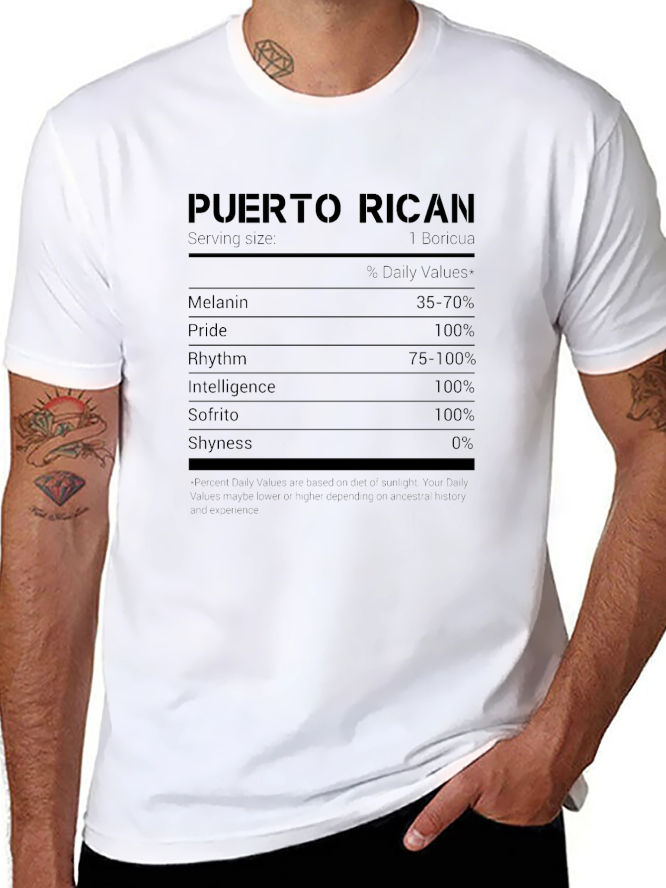 Puerto Rican Nutrition Facts Novelty T-Shirt